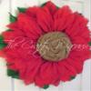 Extra Large 30" Rich Coral Pink Burlap Sunflower Wreath by The Crafty Wineaux view 2