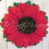 Extra Large 30" Rich Coral Pink Burlap Sunflower Wreath by The Crafty Wineaux view 4