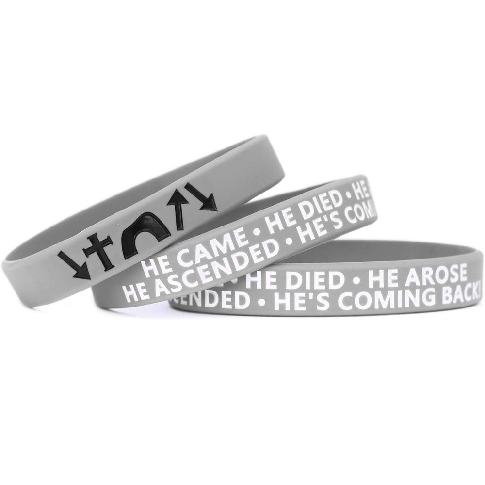 Three (3) Youth He Came Died Arose Ascended Coming Back Wristbands