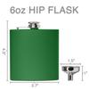6 oz Stainless Steel Hip Flask with Funnel for Men & Women, Powder Coated Flask Gift Sets for Groomsmen, Bridesmaids, Wedding Party Whiskey Flask for Liquor, by Clear Water Home Goods, Matte Green view 3