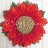 Extra Thick Coral Pink Burlap Sunflower Wreath by The Crafty Wineaux view 2