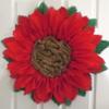 Extra Thick Coral Pink Burlap Sunflower Wreath by The Crafty Wineaux view 3