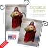 Sacred Heart of Jesus Garden Flag Set with Stand Religious Faith Hope Grace Peace Dove Christian Religion Easter Small Decorative Gift Yard House Banner Double-Sided Made In USA 13 X 18.5 view 3