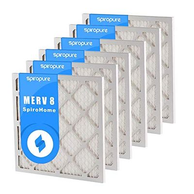 SpiroPure 22X30X1 MERV 8 Pleated Air Filters - Made in USA (6 Pack)