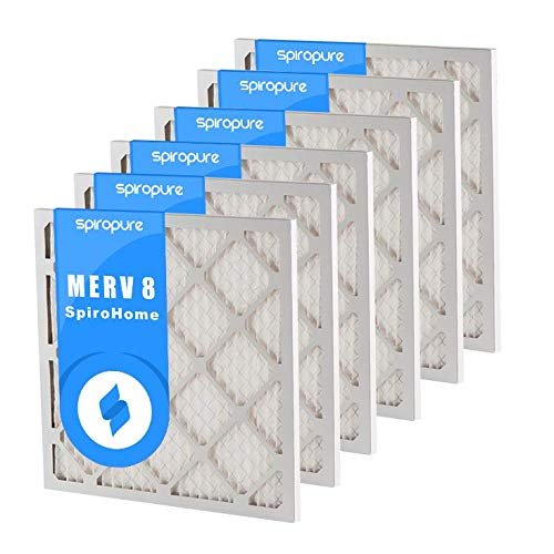 SpiroPure 22X30X1 MERV 8 Pleated Air Filters - Made in USA (6 Pack)
