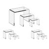CuteBox 9 Piece Set - Clear Acrylic Display Risers, Acrylic Clear Riser Sets Display Stand for Jewelry, Baked Goods, Bakery Use, Collectibles, Figures/Figurines view 1