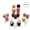 CuteBox 9 Piece Set - Clear Acrylic Display Risers, Acrylic Clear Riser Sets Display Stand for Jewelry, Baked Goods, Bakery Use, Collectibles, Figures/Figurines view 2