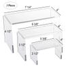 CuteBox 9 Piece Set - Clear Acrylic Display Risers, Acrylic Clear Riser Sets Display Stand for Jewelry, Baked Goods, Bakery Use, Collectibles, Figures/Figurines view 3