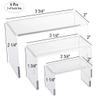 CuteBox 9 Piece Set - Clear Acrylic Display Risers, Acrylic Clear Riser Sets Display Stand for Jewelry, Baked Goods, Bakery Use, Collectibles, Figures/Figurines view 4