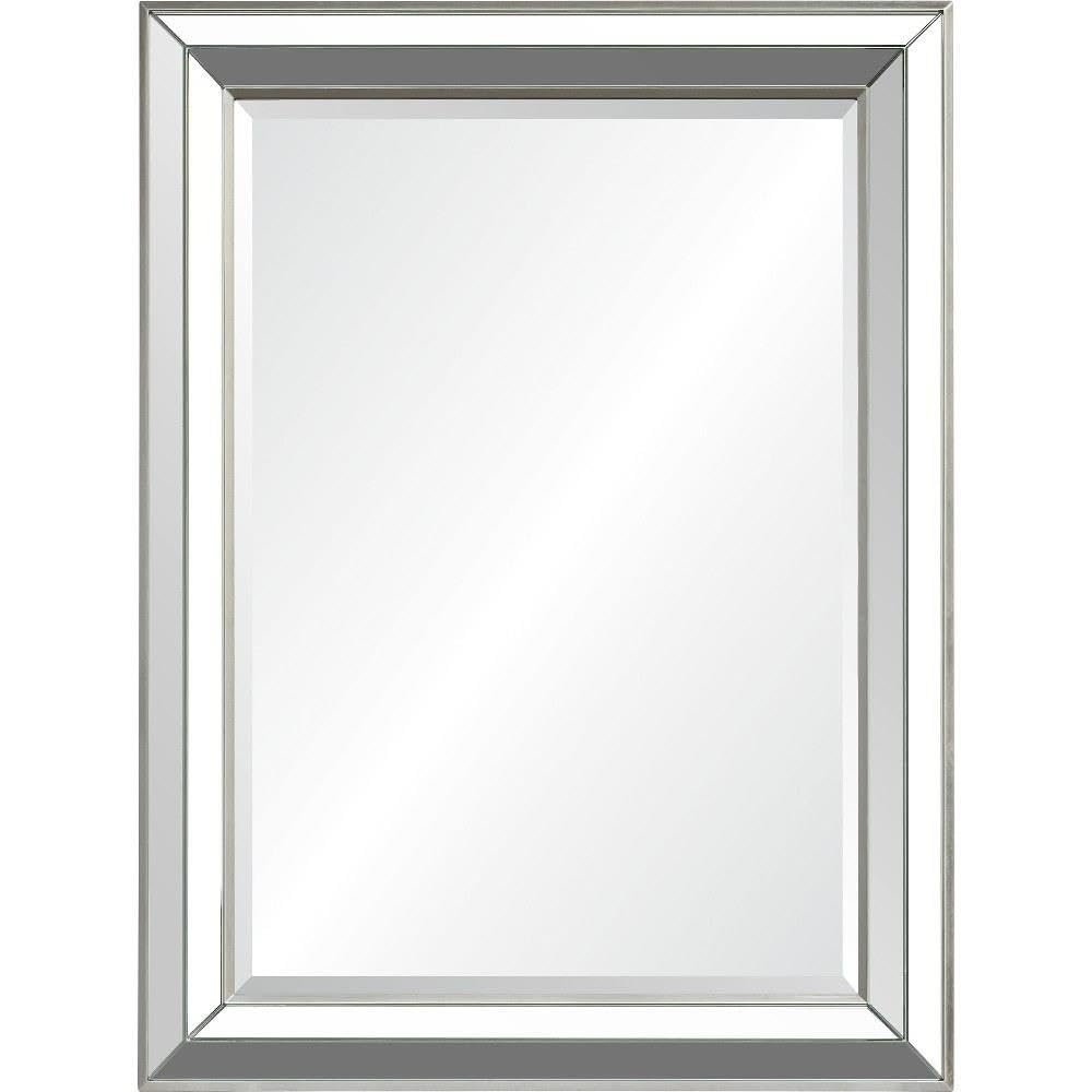 Renwil Hawkwell 30" Modern Wood Framed Mirror in Silver Leaf