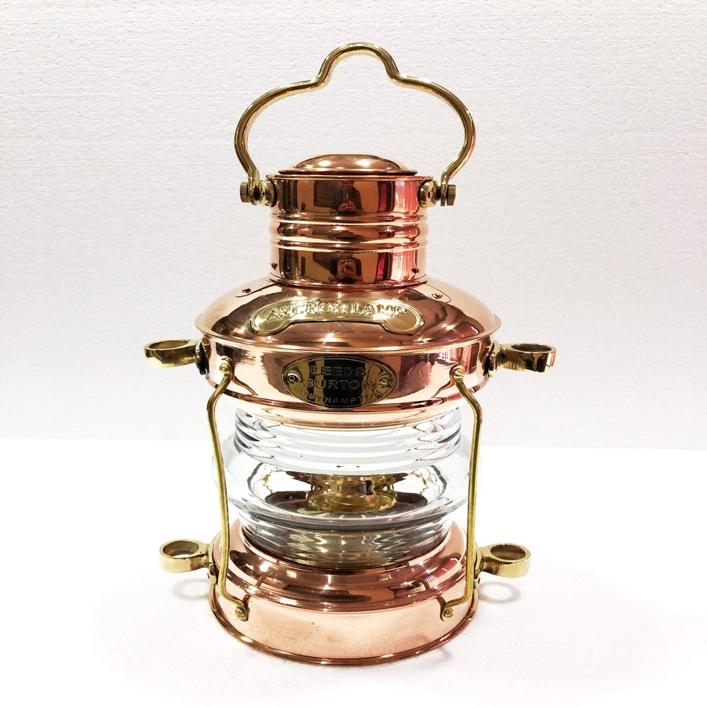 Nautical Antique 14" Ship Lamp Boat Copper Brass Oil Lantern Maritime Collectible Home Decorative