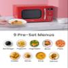 COMFEE' Retro Small Microwave Oven With Compact Size, 9 Preset Menus, Position-Memory Turntable, Mute Function, Countertop, Perfect For Small Spaces, 0.7 Cu Ft/700W, Red, AM720C2RA-R view 3