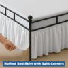 Ruffled Bed Skirt Split Corners with Platform, Tailored Fit Hotel Quality Wrinkle Free Ultra-Soft Microfiber Dust Ruffle, Upto 16 Inch Drop, Queen, White view 3