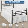 Ruffled Bed Skirt Split Corners with Platform, Tailored Fit Hotel Quality Wrinkle Free Ultra-Soft Microfiber Dust Ruffle, Upto 16 Inch Drop, Queen, White view 4