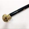 Antique Brass Shiny Handmade Skull Handle Victorian Designer Skeleton Black Wooden Walking Stick view 3