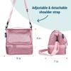 Wildkin Two Compartment Insulated Lunch Bag for Kids  School & Travel Ready - Pink Glitter view 3