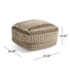 GDFStudio Boho Wool and Cotton LargePouf Ottoman Foot Stool - Bean Bag Floor Chair - Foot Rest Couch for Living Room Bedroom, Brown and Ivory view 3