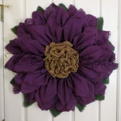 Extra Large 30" Purple Burlap Sunflower Wreath by The Crafty Wineaux