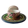 India Meets India Marble Meenakari Supari Daan with Round Tray Set Handicraft by Awarded Indian Artisan view 3
