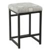Benjara Metal Counter Stool with Geometric Pattern, Gray and Black view 1