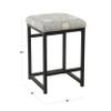 Benjara Metal Counter Stool with Geometric Pattern, Gray and Black view 3