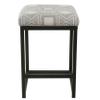Benjara Metal Counter Stool with Geometric Pattern, Gray and Black view 4
