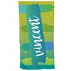 GiftsForYouNow Gradient Splash Personalized Green Beach Towel, Personalized Summer Beach Towel, Kids Blue Beach Towel, Custom Beach Towel with Name view 1