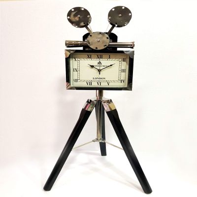 Antique Floor Wooden Stand Projector Clock Nautical Style Maritime Ship Desk Clock Home Decor