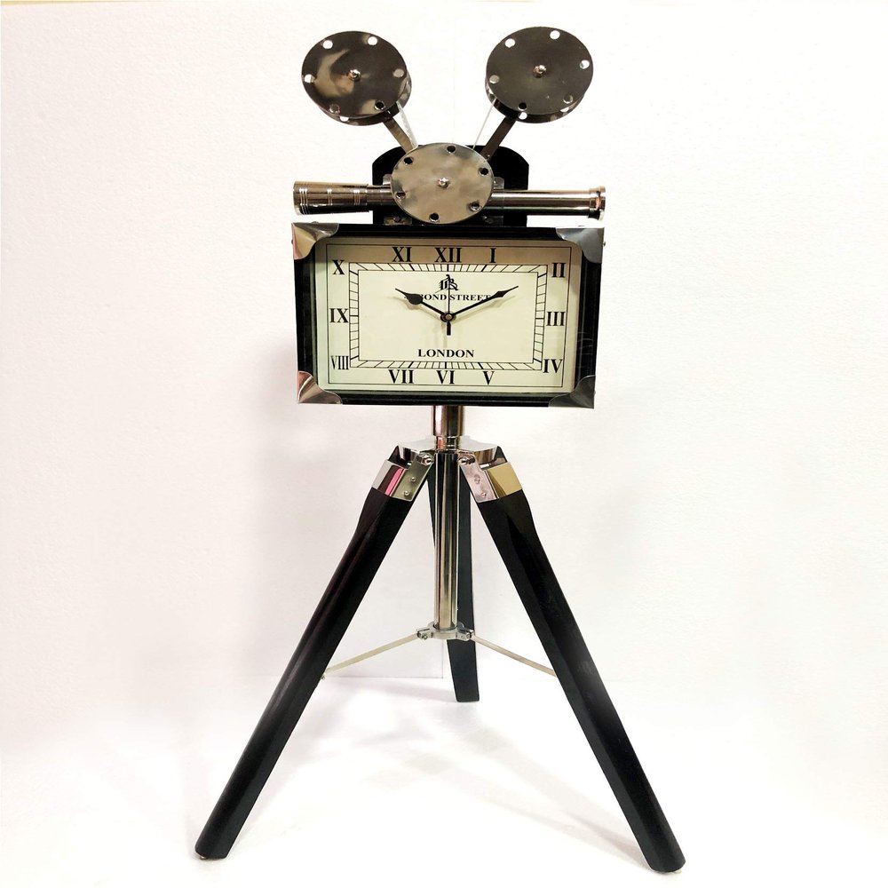 Antique Floor Wooden Stand Projector Clock Nautical Style Maritime Ship Desk Clock Home Decor
