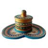 India Meets India Marble Meenakari Supari Daan with Heart Shape Tray Set Handicraft by Awarded Indian Artisan view 3