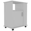 Tuhome Lower Microwave Storage Cabinet with Single Door and Three Side Shelves for Organized Kitchen Spaces Offering Practical Appliance Support, Functional Open Compartments and Durable Engineered W view 1