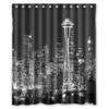 Aloundi Shower Curtain,Unique and Generic Shower Seattle Black and White City Skyline Curtain Waterproof Fabric Polyester Bath Curtain Inches-Bathroom Decor view 1