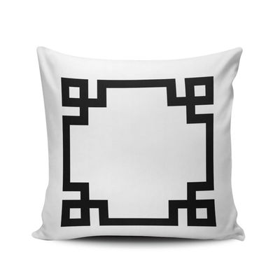 DOUMIFA Black and White Greek Key Border Pillowcase Home Sofa Decorative 18x18 Square Throw Pillow Case Decor Cushion Covers Double Sided Printed