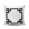 DOUMIFA Black and White Greek Key Border Pillowcase Home Sofa Decorative 18x18 Square Throw Pillow Case Decor Cushion Covers Double Sided Printed view 1
