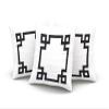 DOUMIFA Black and White Greek Key Border Pillowcase Home Sofa Decorative 18x18 Square Throw Pillow Case Decor Cushion Covers Double Sided Printed view 3