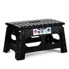 Delxo Folding Step Stool for Kids and Adults,15-Inch Extra Wide 9 Inch Height Heavy Duty Stepping Stool More Safe and Comfortable Non Slip Foldable Step Stool Black view 1
