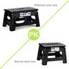 Delxo Folding Step Stool for Kids and Adults,15-Inch Extra Wide 9 Inch Height Heavy Duty Stepping Stool More Safe and Comfortable Non Slip Foldable Step Stool Black view 2