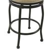 Benjara Metal Counter Stool with Swiveling Fabric Padded Seat, Beige and Black view 4
