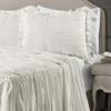 Lush Decor Ravello Pintuck Ruffle Skirt Bedspread Set - Luxe 3 Piece Ruffled Bedding Set - Traditional Glam & Farmhouse Inspired Bedroom Decor - King, White view 2