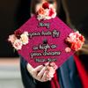 GRADWYSE Purple Glitter Graduation Cap Topper with Flowers, Graduation Cap Decorations, Class of 2025 Grad Cap Topper, May Your Hats Fly As High As Your Dreams view 2