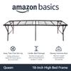 Amazon Basics Bed Frame with Storage, Foldable Metal Platform, Sturdy Steel, No Box Spring Needed, 18 Inches High, Tool-Free Setup, Queen Size, Black view 4