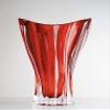Czech Bohemian Crystal Glass Vase 12''-Height Red ''Plantica'' European Design Elegant Centerpiece Flower Vase Home Decor Wedding Birthday Housewarming Anniversaries view 3