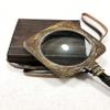 Antique Brass Henry Hughes & Sons Magnifying Glass Leather Case Table Decor Magnifier Office Decor view 2