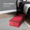 ZOBER Underbed Christmas Ornament Storage Box - Stores 72 Large 4" Ornaments, With Dividers - Tear Proof 600D Oxford Fabric, Ornament Organizer Storage Box, Durable Christmas Containers Holder - Red view 3