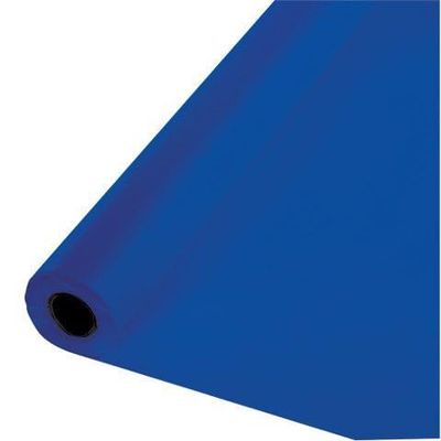 Cobalt Blue Plastic Tablecover Roll - 1 Pc
