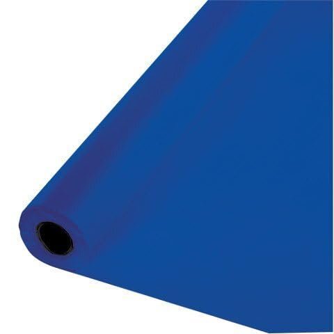 Cobalt Blue Plastic Tablecover Roll - 1 Pc