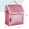 Wildkin Kids Insulated Lunch Bag Keeps Food Hot or Cold, Easy-Clean Lining and BPA-free for Boys & Girls, Ideal for School, Travel & Daycare - Pink Glitter view 3