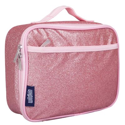 Wildkin Kids Insulated Lunch Box Durable and Reusable for School & Travel - Pink Glitter