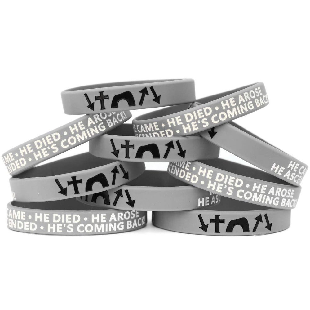 Ten (10) Youth He Came Died Arose Ascended Coming Back Wristbands