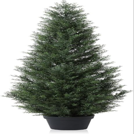 6 Feet Pre-Potted Evergreen Outdoor Artificial Cedar Tree Privacy Screen for Front Porch Decor, Outdoor Entryway Decor Fake Tree, Tall Faux Tree with UV Resistant Coating (1 Pack)